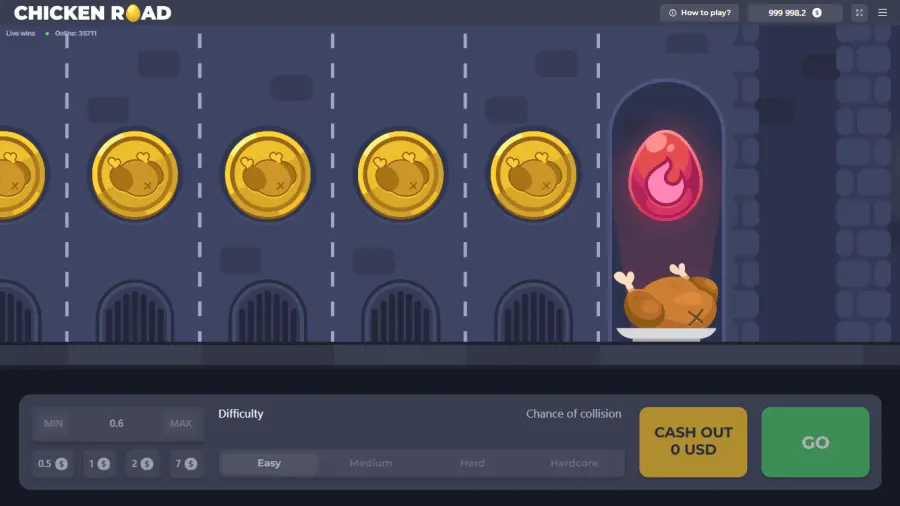 Chicken Road gameplay interface